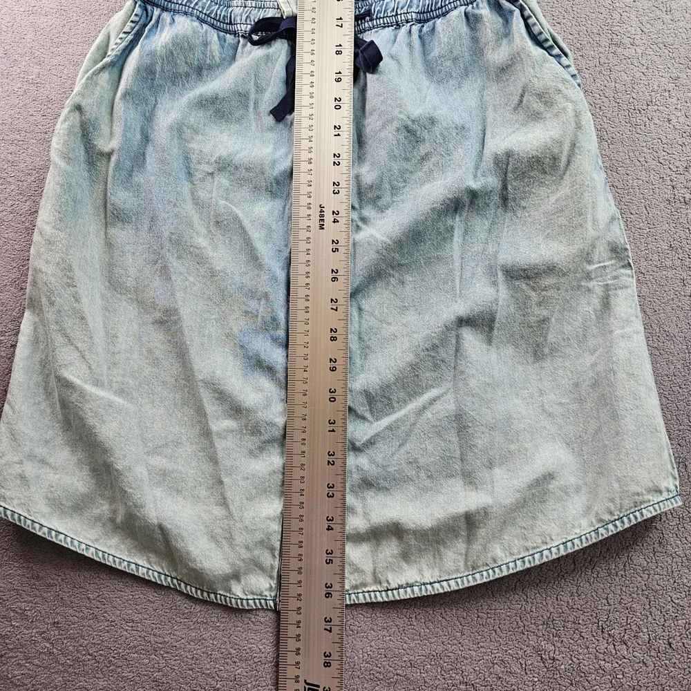 Halogen Shirt Dress Womens S‎ Blue Denim Acid Wash Drawstring Waist Button Front - Picture 3 of 14